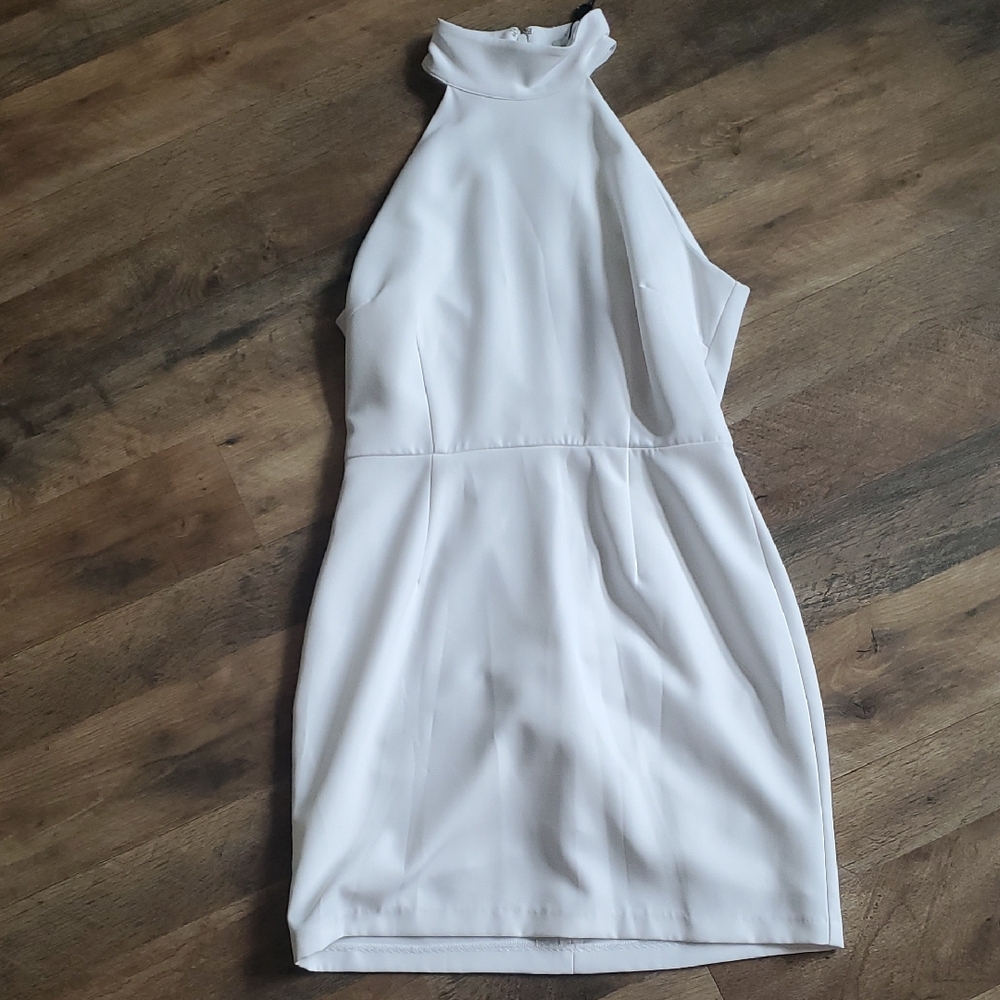 Gianni Bini Ivory Backless Halter Dress